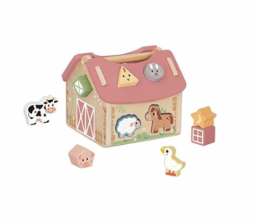 Zacia Toys® Bauernhaus Bauernhof | Holzformofen & Tierfiguren | Pastell Montessori Spielzeug | Pädagogisches Spielzeug Kleinkinder von ZACIA