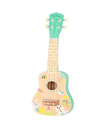 Zacia Toys® Holz Ukulele für Kinder | Musikinstrument Spielzeug mit Tierdruck | Lerngitarrenspielzeug ab 3 Jahren von ZACIA