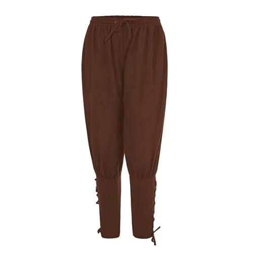 ZACUNXY Mittelalter Kostüm, Mittelalter Kleidung 2 stücke Hosen for Männer Cosplay Medieval Kostüm(Brown,M) von ZACUNXY