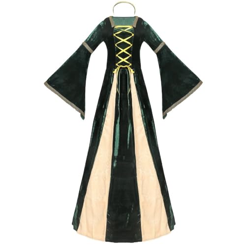 ZACUNXY Mittelalter Kostüm, Mittelalter Kleidung Cosplayer Mittelalterkleid for Frauen Königin Cosplay Kostüm Karneval Robe Party Maskerade Erwachsene Kleidung(XL) von ZACUNXY