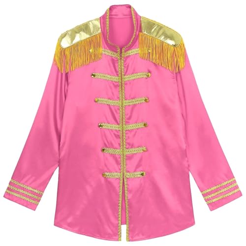 ZACUNXY Mittelalter Kostüm, Mittelalter Kleidung Damen Halloween Cosplay Kostüm Marching Band Jacke Langarm Oberbekleidung(C,3XL-Large) von ZACUNXY