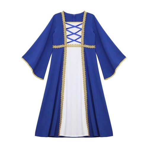 ZACUNXY Mittelalter Kostüm, Mittelalter Kleidung Mädchen Mittelalterliches Prinzessinnenkostüm, Vintage Renaissance, ausgestellte Ärmel, Prinzessinnenkleid for Halloween, Karnevalsparty(14) von ZACUNXY