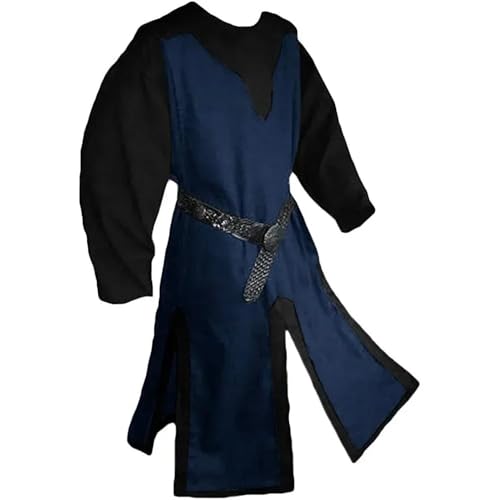 ZACUNXY Mittelalter Kostüm, Mittelalter Kleidung Mittelalterliche Männer Larp Tunika Tops Cosplay Maskerade Ausgefallene Kleidung(B,M) von ZACUNXY