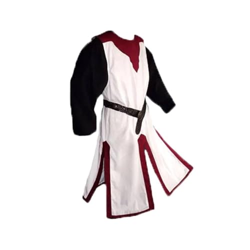 ZACUNXY Mittelalter Kostüm, Mittelalter Kleidung Mittelalterliche Männer Larp Tunika Tops Cosplay Maskerade Ausgefallene Kleidung(C,XXL) von ZACUNXY