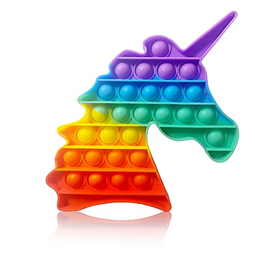 ZADAWERK® POP IT! Sensory Fidget Toy – Einhorn Regenbogen – Push Pop Spielzeug – Bubble Push – Anti Stress – Konzentration – optischer, haptischer, akustischer Spaß mit Relax-Faktor von ZADAWERK