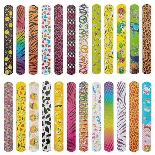 ZADEICK 25 Stück Schnapparmband für Kinder Slap Armbänder mit Dinasour/Einhorn/Meerjungfrau/Ostern Klatscharmband Gastgeschenke Geburtstag Party Favors von ZADEICK