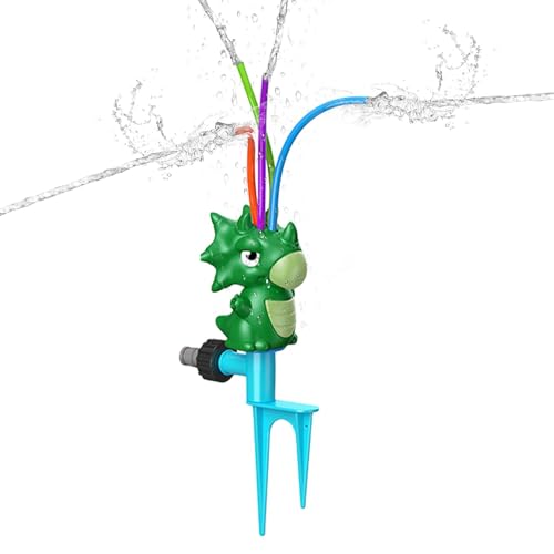 Wassersprühsprinkler für den Außenbereich für Kinder und Haustiere, niedliches Dinosaurier-Sprinklerspielzeug mit 4 Wackelröhren, Sommer-Sprinklerspielzeug für den Rasen im Hinterhof von ZAGARO