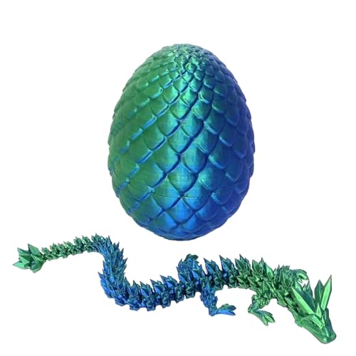 ZAGARO 3D Drachenei mit Drache | Gelenkiges 3D Gedruckter Drache im Ei | 3D Printed Dragon Spielzeug im Ei | Flexible 3D Gedruckte Dracheneier Drachen Figuren für Kinder Erwachsene von ZAGARO