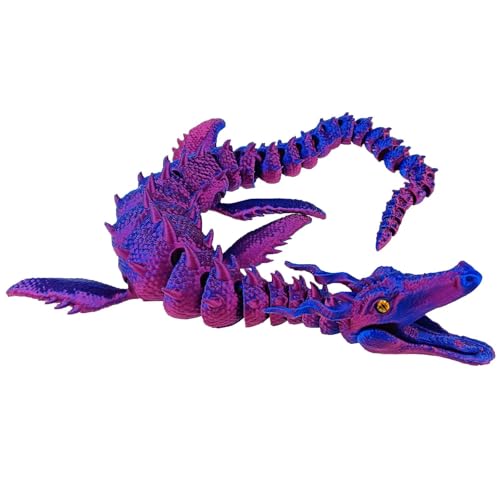 ZAGARO 3D-Gedruckter Drache, 42 cm Flexibles bewegliches Drachenornament, bewegliche Gelenke, 3D-Drachen-Zappelspielzeug, Drachen-Aquarium-Ornamente für Heimaquarien von ZAGARO