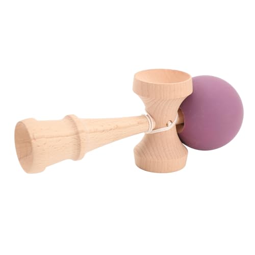 Kendama Spielzeug, Kendama Wooden Kendama Spielzeug Tragbarer Kendama Verbessert die Handaugenkoordination mit Schnur Holzfang Ballspiel Holz Catch Ball für Innen- und Außenbereiche (violett) von ZAICOLER