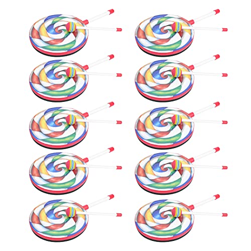 ZAICOLER Handtrommel, Lollipop Form Drum Kids Tamburin Set Hand Drum Sticks Kinder Musik Rhythmus Instrument von ZAICOLER