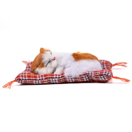 ZAICOLER Schlafkatze auf Pad Puppenspielzeug, 4Types Schlafende Kid Simulation Katze Simulation Schöne Katzensimulation Schlafkatze Plüsch (Gelbe Block Nickerchen Katze) von ZAICOLER