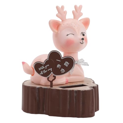 ZAICOLER Solar -Tanz -Figuren, Tierische Schüttelkampfkarton Armaturenbrettdekoration Dekoration Hirschform Tanz Figuren Spielzeug Dash Ornament Solar Powered Toys für Heimautos Dashboard Dekoration von ZAICOLER