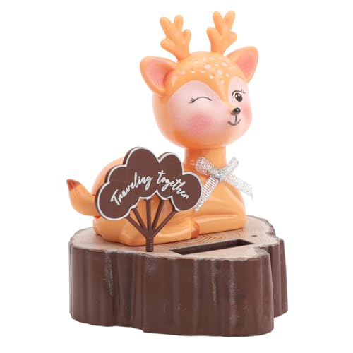 ZAICOLER Solar -Tanz -Figuren, Tierische Schüttelkampfkarton Armaturenbrettdekoration Dekoration Hirschform Tanz Figuren Spielzeug Dash Ornament Solar Powered Toys für Heimautos Dashboard Dekoration von ZAICOLER