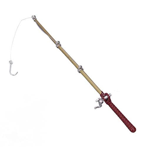 ZAICOLER Spielzeug Angelrute, Kleine Plastikminiaturfischereiungsstange 14,3 cm Angelrute Größe Fischereistab Spielzeug Mini - für 1/12 Szenenpuppengebrauch von ZAICOLER