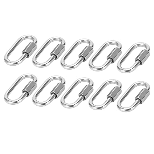 ZAICOLER Verriegelung, 10pcs Schnellverbindungsanschluss Kette Verriegelung mit Gewinde Clips Heavy Duty Edelstahl für Hängemattencampinganhänger M5 ZAICOLER Verriegelung, 10pcs Schnellverbindungsanschluss Kette Verriegelung mit Gewinde Clips Heavy Duty Edelstahl für Hängemattencampinganhänger M5 von ZAICOLER