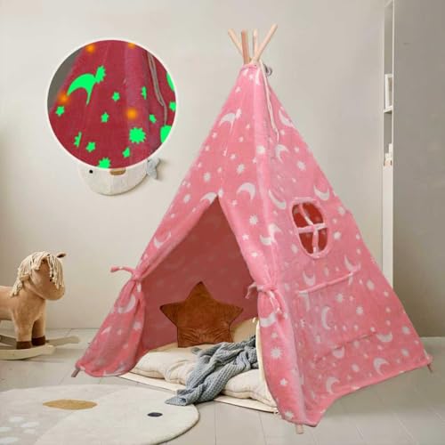 ZAIXIA Tipi Zelt für Kinder, Tragbares Tipi Spielzelt,Drinnen Tipi Kinderzelt von ZAIXIA