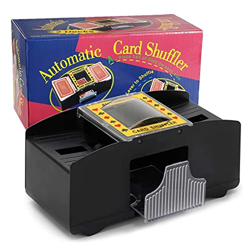 ZAKVOP Kartenmischmaschine Elektrische 2 Decks, Automatischer Kartenmischer für Pokerkarten, Skyjo, UNO und Blackjack Kartenmischgerät Card Shuffler (Batteriebetrieben) von ZAKVOP