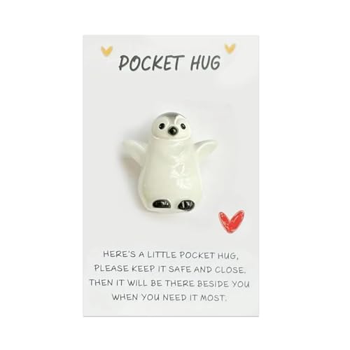 ZALAOR Pocket Penguin Pocket Hug Gift - Cute Mini Penguin Keepsake with Message Card - Pocket Hugs for Friends, Family, Loved Ones - Sentimental Token for Birthday, Wedding, Long Distance Support von ZALAOR
