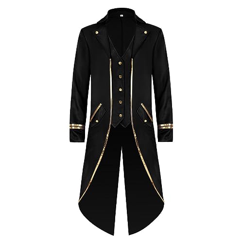 Klassische Schwalbenschwanzjacke für Herren, Trenchcoat, Vintage, Gothic, Steampunk, Kostümparty, Schwarz, Größe 3XL Klassische Schwalbenschwanzjacke für Herren, Trenchcoat, Vintage, Gothic, Steampunk, Kostümparty, Schwarz, Größe 3XL von ZALTAS