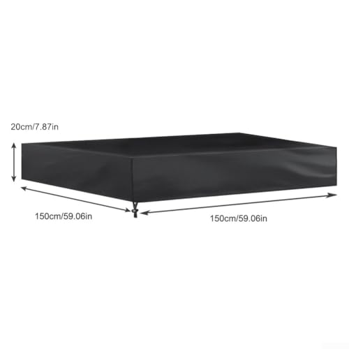 210D Oxford Tuch Sandkästen Abdeckung Effektiver UV-beständiger Schutz für Kinder (schwarz 150 * 150) von ZAMETTER