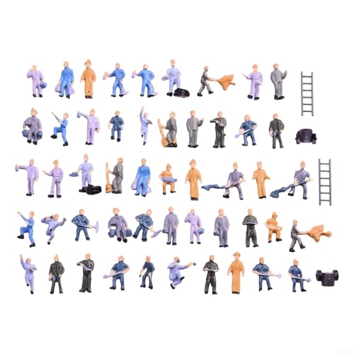 ZAMETTER HO Scale Eisenbahnarbeiter Eisenbahnarbeiter Figur mit Eimer und Leiter Mini Tall Man Puppe (2 cm) von ZAMETTER
