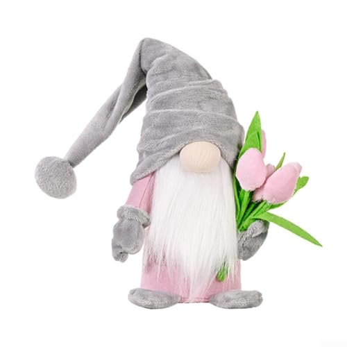 ZAMETTER Schöne 37 cm Stoffpuppe mit Tulpenmotiv, perfektes dekoratives Stück für jeden Anlass (A) von ZAMETTER