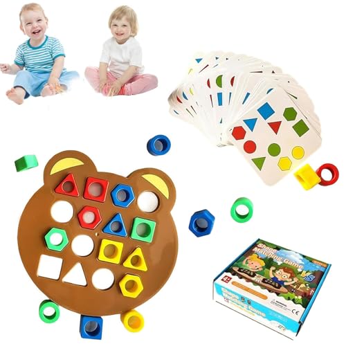 ZANWANXIN Hailoyearn Shape Matching Game, Shape Matching Game for Kids, Wooden Pattern Blocks, Interactive Pattern Blocks Board Games for Toddlers Kids Boys Girls (1pc) von ZANWANXIN