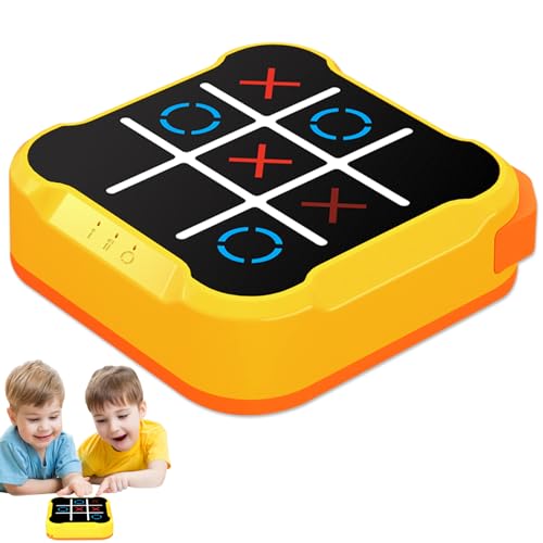 Tic Tac Toe Bolt Spiel,4-in-1 Elektronisches Tic Tac Toe Spiel, Pädagogisches Tic Tac Toe Handheld-Puzzlespiele, Tragbare Reisespiele Brettspiele als Geschenke für Kinder und Erwachsene (Gelb) von ZAOSMUS