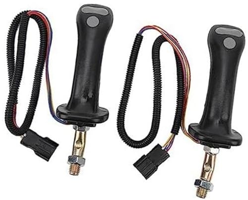 ZAPYVET 2 Stück 3-Tasten-Joystickgriffe for Bagger, 6-polig, Schwarze Aluminiumlegierung, for MINI, Joystickgriff for, for DH DX150 215 225 300 37020119C von ZAPYVET