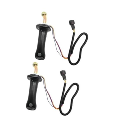 ZAPYVET 2er-Pack 3-Tasten-Joystickhebel for Bagger, robuste 6-polige Joystickgriffe for, Ersatz, for Doosan DH DX150 215 225 300 370-9C, Joystickhebel for aus Aluminiumlegierung von ZAPYVET