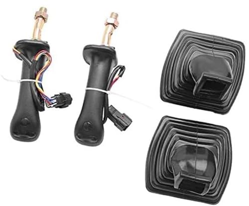 ZAPYVET 3 Tasten Bagger Joystick Assy Griff Getriebe mit Staubschutz Tanne, for Daewoo, DoosR2 Doosan DH DX150 225 300 370-9C(Black Handle Joystick+Dust Jacket) von ZAPYVET