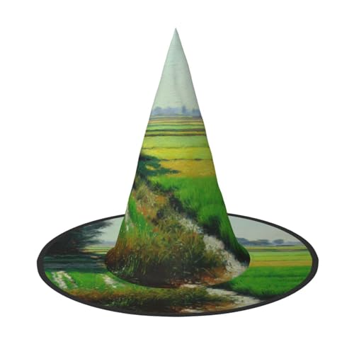 Favorite Berge und Gewässer Halloween Hut - Gruseliges Party-Kostüm-Accessoire mit Volldruck-Design - Leichter faltbarer Hexenhut für Halloween, Karneval, Maskerade & Rollenspiel-Events von ZAQXSWCDEV