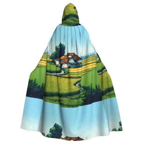 Lieblings-Kapuzenumhang aus den Bergen und Gewässern – Allover-Druck-Design, Polyester-Material, bequem und langlebig, perfekt für Halloween, Cosplay und mehr von ZAQXSWCDEV