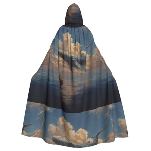 Wal-Kapuzenumhang – Allover-Print-Design, Polyester-Material, bequem und langlebig, perfekt für Halloween, Cosplay und mehr Wal-Kapuzenumhang – Allover-Print-Design, Polyester-Material, bequem und langlebig, perfekt für Halloween, Cosplay und mehr von ZAQXSWCDEV