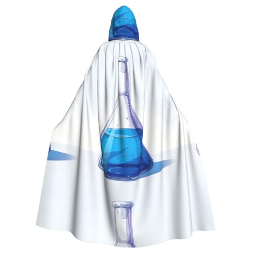 ZAQXSWCDEV Ausrüstung für wissenschaftliche Experimente Kapuzenumhang – Allover-Druck-Design, Polyester-Material, bequem und langlebig, perfekt für Halloween, Cosplay und mehr von ZAQXSWCDEV