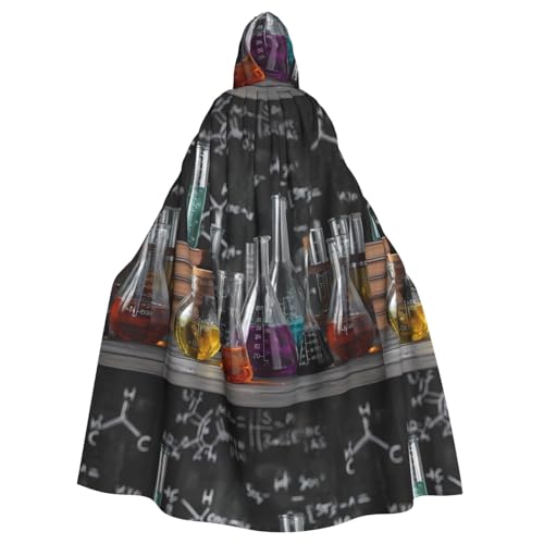 ZAQXSWCDEV Ausrüstung für wissenschaftliche Experimente Kapuzenumhang – Allover-Druck-Design, Polyester-Material, bequem und langlebig, perfekt für Halloween, Cosplay und mehr von ZAQXSWCDEV