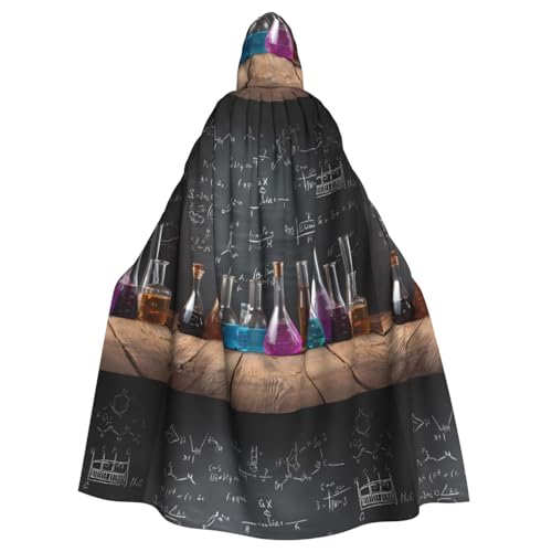 ZAQXSWCDEV Ausrüstung für wissenschaftliche Experimente Kapuzenumhang – Allover-Druck-Design, Polyester-Material, bequem und langlebig, perfekt für Halloween, Cosplay und mehr von ZAQXSWCDEV