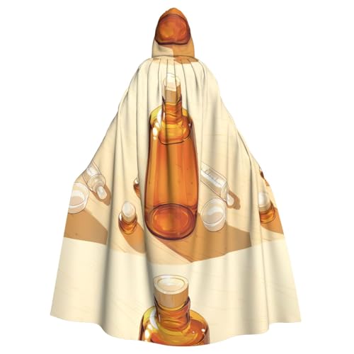 ZAQXSWCDEV Ausrüstung für wissenschaftliche Experimente Kapuzenumhang – Allover-Druck-Design, Polyester-Material, bequem und langlebig, perfekt für Halloween, Cosplay und mehr von ZAQXSWCDEV
