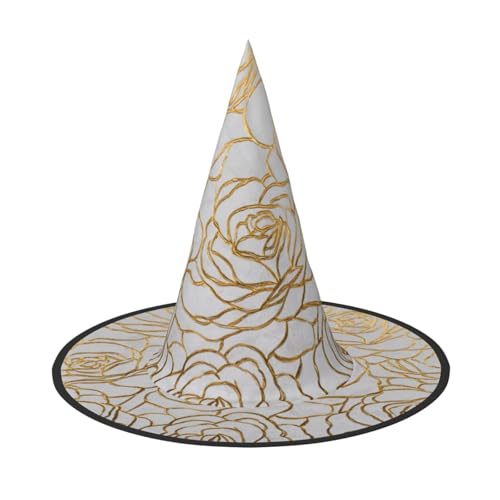 ZAQXSWCDEV Bunte Rosen Halloween Hut - Gruseliges Party-Kostüm-Accessoire mit Volldruck-Design - Leichter faltbarer Hexenhut für Halloween, Karneval, Maskerade & Rollenspiel-Events von ZAQXSWCDEV