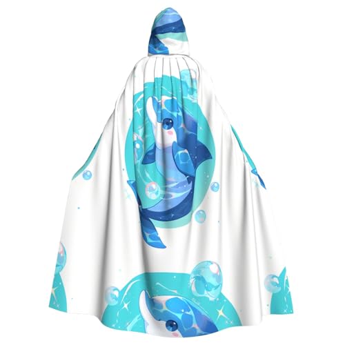 ZAQXSWCDEV Delfin-Kapuzenumhang – Allover-Print-Design, Polyester-Material, bequem und langlebig, perfekt für Halloween, Cosplay und mehr ZAQXSWCDEV Delfin-Kapuzenumhang – Allover-Print-Design, Polyester-Material, bequem und langlebig, perfekt für Halloween, Cosplay und mehr von ZAQXSWCDEV