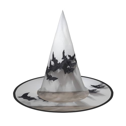 ZAQXSWCDEV Fledermaus Halloween Hut - Gruseliges Party-Kostüm-Accessoire mit Volldruck-Design - Leichter faltbarer Hexenhut für Halloween, Karneval, Maskerade & Rollenspiel-Events von ZAQXSWCDEV