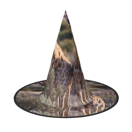 ZAQXSWCDEV Giraffe Halloween Hut - Gruseliges Partykostüm-Accessoire mit Volldruck-Design - Leichter faltbarer Hexenhut für Halloween, Karneval, Maskerade & Rollenspiel-Events von ZAQXSWCDEV