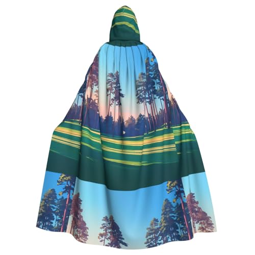 ZAQXSWCDEV Golfplatz-Kapuzenumhang – Allover-Print-Design, Polyester-Material, bequem und langlebig, perfekt für Halloween, Cosplay und mehr von ZAQXSWCDEV