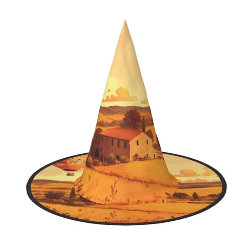 ZAQXSWCDEV Heißluftballon Halloween Hut - Gruseliges Partykostüm-Accessoire mit Volldruck-Design - Leichter faltbarer Hexenhut für Halloween, Karneval, Maskerade & Rollenspiel-Events von ZAQXSWCDEV