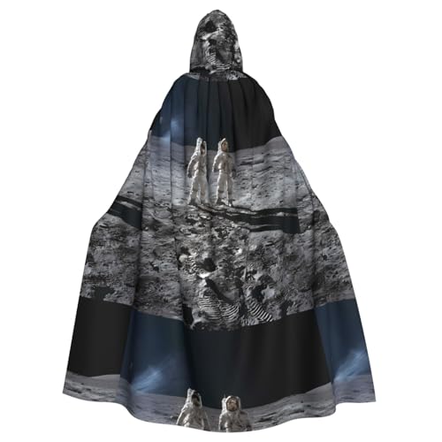 ZAQXSWCDEV Kapuzenumhang mit Astronauten bei der Arbeit – Allover-Druck-Design, Polyester-Material, bequem und langlebig, perfekt für Halloween, Cosplay und mehr von ZAQXSWCDEV