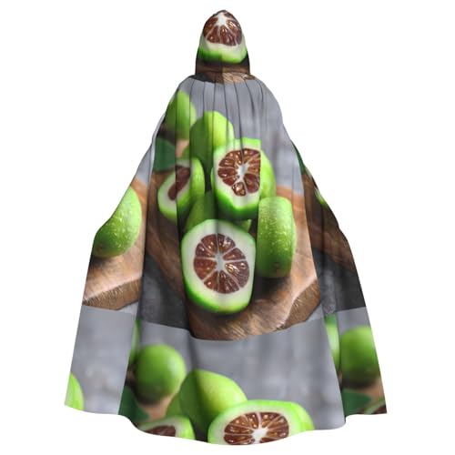 ZAQXSWCDEV Kapuzenumhang mit Früchten – Allover-Druck-Design, Polyester-Material, bequem und langlebig, perfekt für Halloween, Cosplay und mehr von ZAQXSWCDEV