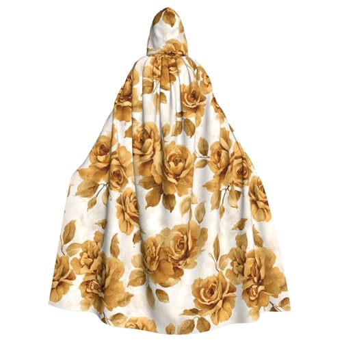 ZAQXSWCDEV Kapuzenumhang mit bunten Rosen – Allover-Druck-Design, Polyester-Material, bequem und langlebig, perfekt für Halloween, Cosplay und mehr von ZAQXSWCDEV
