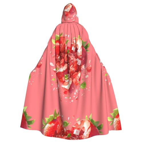 ZAQXSWCDEV Kapuzenumhang mit lebendigen Früchten – Allover-Druck-Design, Polyester-Material, bequem und langlebig, perfekt für Halloween, Cosplay und mehr von ZAQXSWCDEV