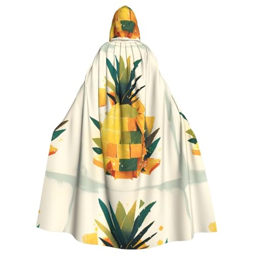 ZAQXSWCDEV Kapuzenumhang mit lebendigen Früchten – Allover-Druck-Design, Polyester-Material, bequem und langlebig, perfekt für Halloween, Cosplay und mehr von ZAQXSWCDEV